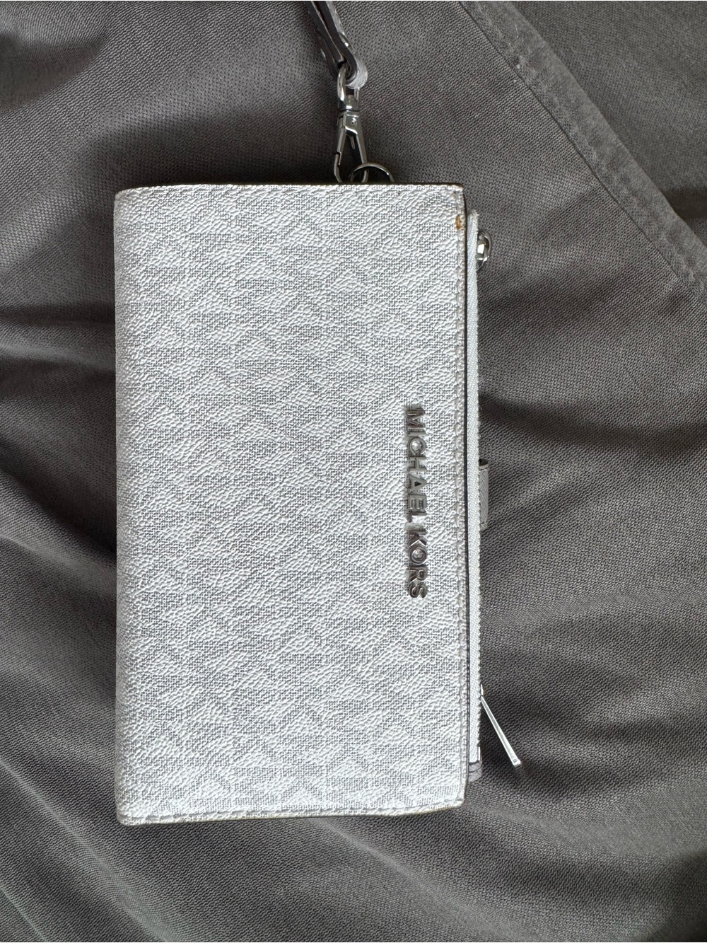 Michael Kors Silver Metallic Wristlet Wallet